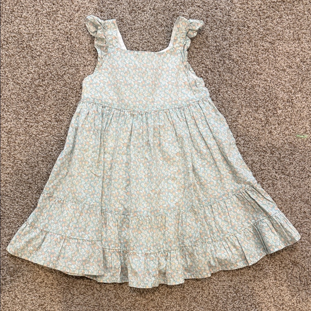 OshKosh B'gosh Mint Floral Ruffle Strap Dress